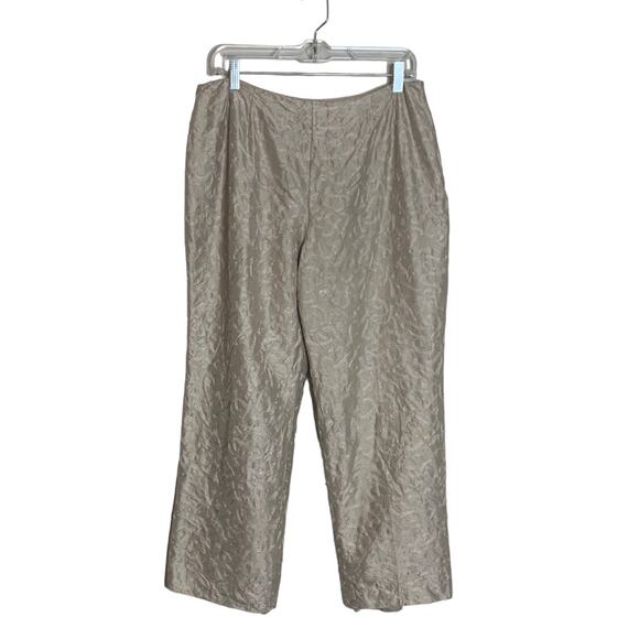 Talbots beige silk embroidered dress pants size 14 - Picture 1 of 9